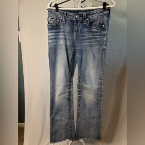 Vigoss Heritage Fit Dallas Bootcut – Distressed-Embellished Pockets – Sz 7/8
